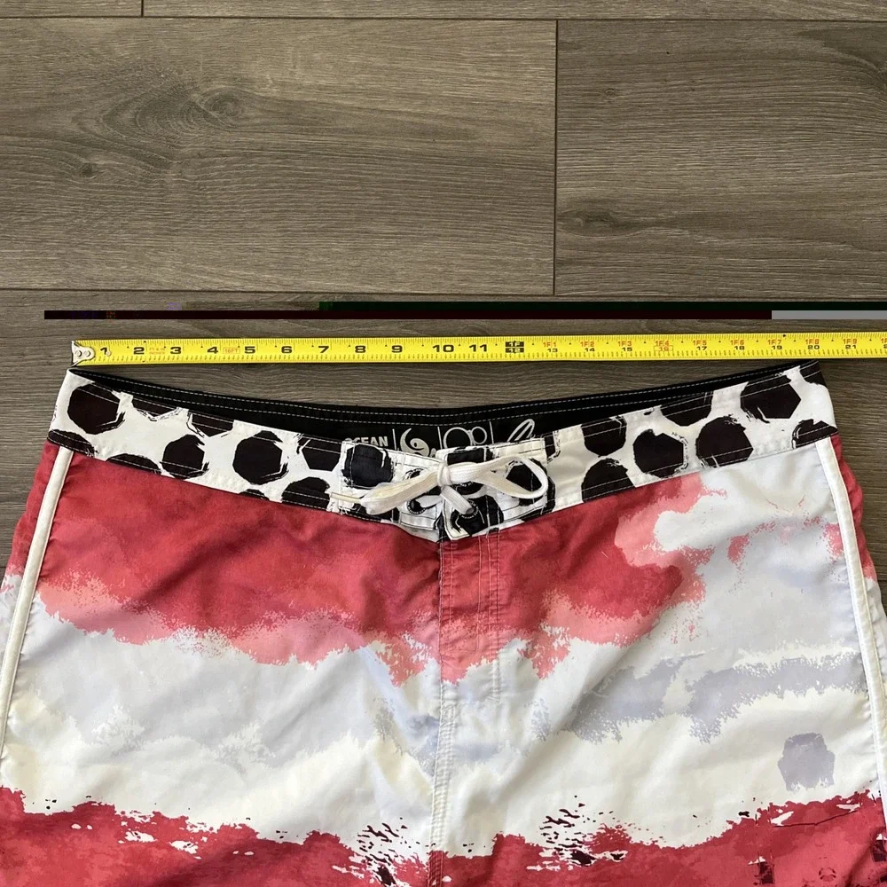 OP Ocean Pacific Boardshorts Mens Sz 40 Red White Blue Stripes